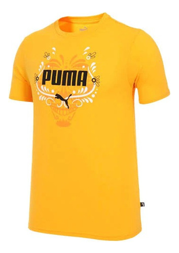 Playera Puma Logo Caballero Original Amarillo