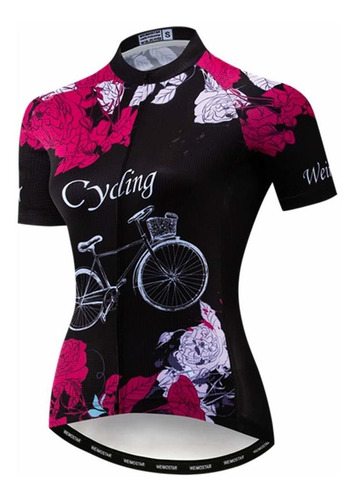 Jersey De Ciclismo Mujer Manga Corta Carreras Deportes Mtb C