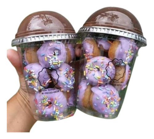 50 Copos Bolha De 270 E 360 Ml Com Divisória - Algodão Doce