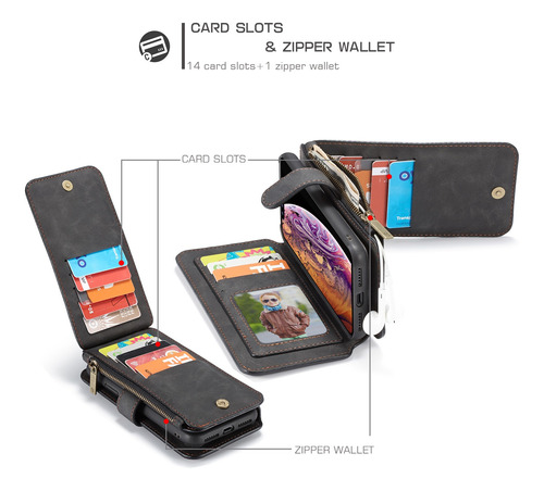 Funda Tipo Cartera Para iPhone 11 Pro 11 12 13 Xr X 8 7 6s M