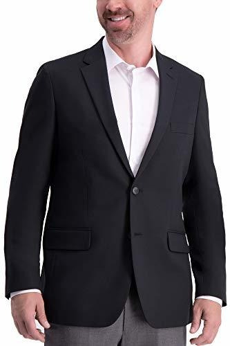 Haggar Men's Active Series Solid Gab Tailored Fit Blazer, Ne