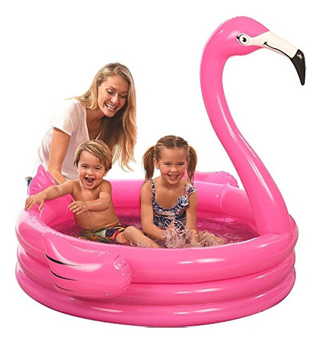 One Pink Inflatable Flamingo Pool Float I 48 X 46 Inflatable