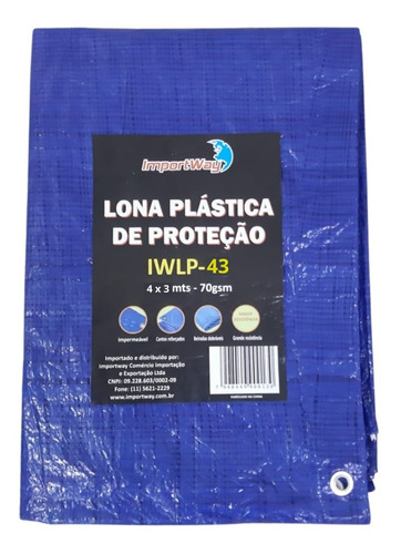 Imagem 1 de 10 de Lona 4x3 Azul Impermeavel Telhado Piscina Caminhão Grande