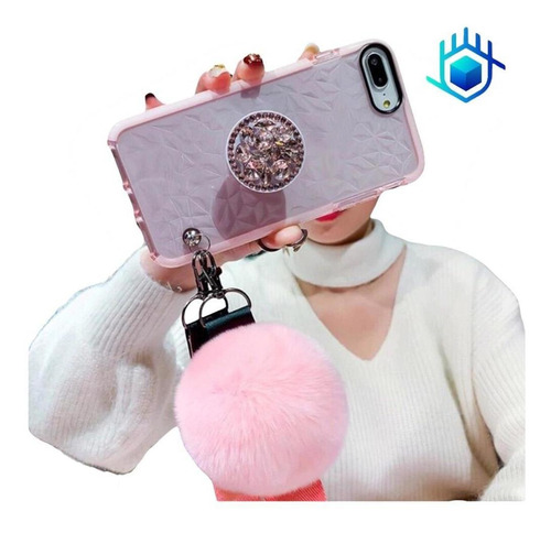 Imagen 4 de 9 de Funda Todos Equipos+ Sujetador+pompon+correa Diamantes Mujer