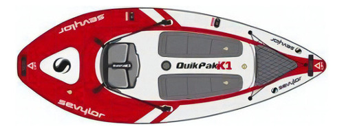 Kayak K1 Descubierto Quikpak 1 Per Con Remo Y Bomba Sevylor Color Blanco