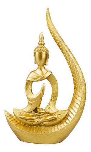 Buda Sentado Arco Dourado 26.5cm