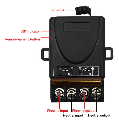 Interruptor De Control Remoto Inalámbrico 3x Ac220v 30a 1ch