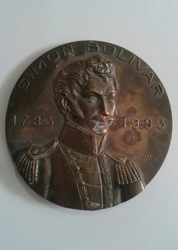 Medallon Bronce Bicentenario Del Libertador Pieza Colección.