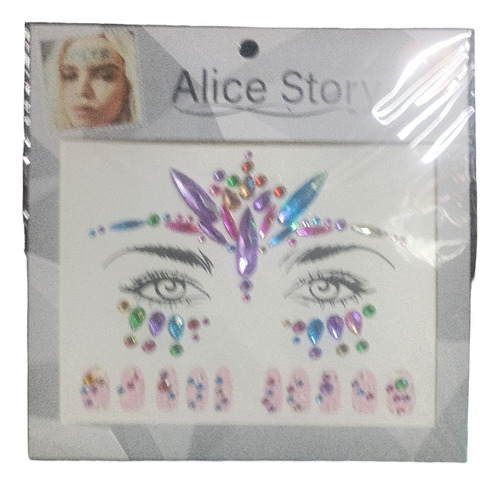 Face Alice Story Stickers Diamantes Cara Y Cuerpo Color No9