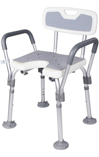 Silla De Ducha Ajustable Con Respaldo Y Reposabrazo  