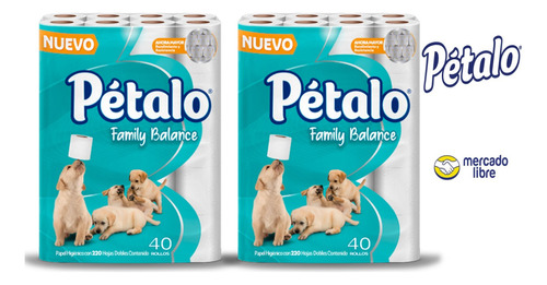 Papel Higiénico Pétalo Family Balance 40 Rollos Pack 2
