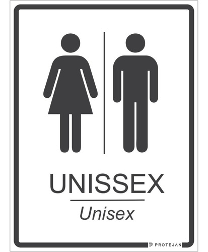 Placa - Banheiro Unisex - 20 X 15 Cm