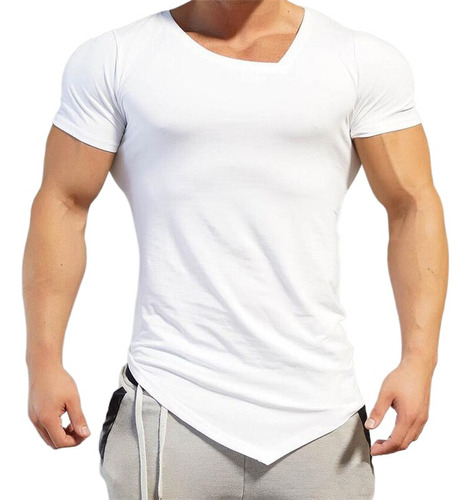 Camiseta De Moda Para Hombre, Gimnasio, Cuello En V, Manga C