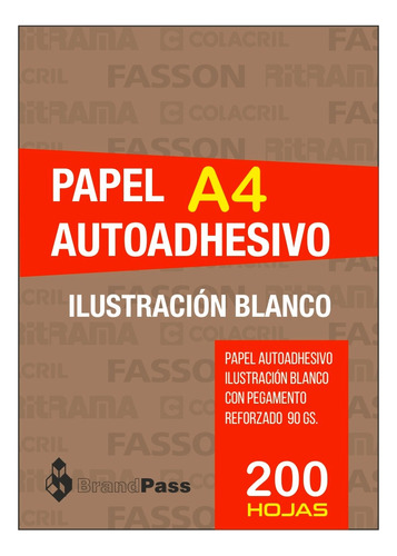 Papel Autoadhesivo Ilustración A4 Blanco Laser X200 Hojas