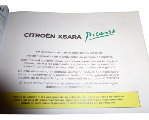 Citroen Xsara Picasso 2009 Manual De Empleo (Usado)