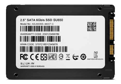 Imagen 5 de 5 de Disco sólido SSD interno Adata Ultimate SU650 ASU650SS-480GT-R 480GB negro