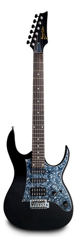Guitarra Eléctrica Deviser L-g3 Negra Acabado Gloss C/funda Color Negro Material Del Diapasón Arce Orientación De La Mano Diestro
