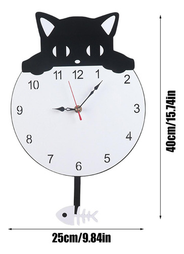 Reloj De Gato Reloj De Pared Que No Hace Tictac Lindo Gato Q