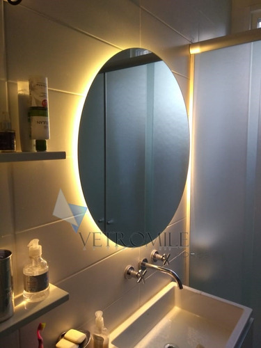 Imagen 2 de 4 de Espejo Redondo 50 Cm Luz Led Para Baño. Borde Pulido E 4mm