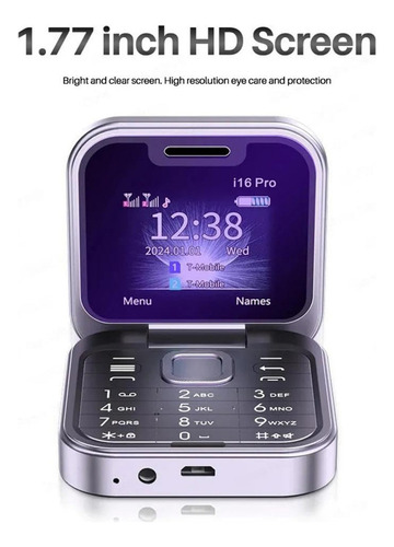 2025 Nuevo Flip Mini Teléfono Móvil Con Radio Fm 2 Tarjetas Sim