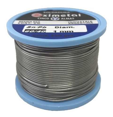 Estaño Rollo 1mm Eximetal Para Soldar 250gr 1/4 Kilo 1mm