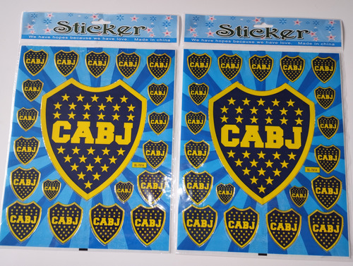 Calcos Stickers Boca Jrs. 40 Calcos Papel Autoadhesivo Impor