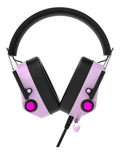 Imagen 4 de 8 de Headset Gamer 7.1 Usb Rgb - Ajazz Ah10 Morado