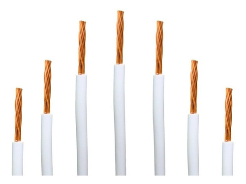 Imagen 1 de 2 de Cable Eléctrico Unipolar Calibre 8 Blanco Cca De 50 Metros