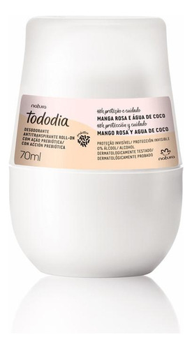 Desodorante Antitranspirante Roll On Manga Rosa Tododia 70ml Mango Rosa Y Agua De Coco