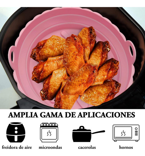 2 Piezas Silicona Freidora De Aire 20cm Bandeja Reutilizable