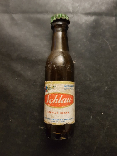 Mini Botellita Antigua Cerveza Schlau De Vidrio. 51826