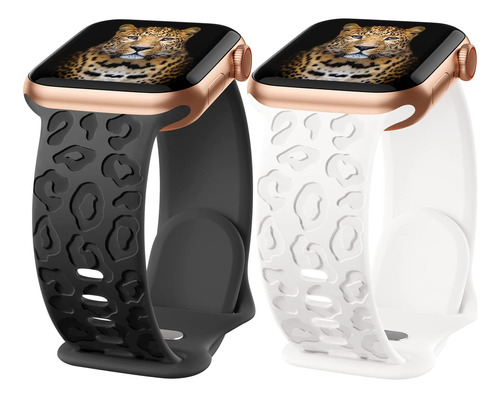 Ikanfi Leopard Engraved Bands Compatible With Apple Watch Ba