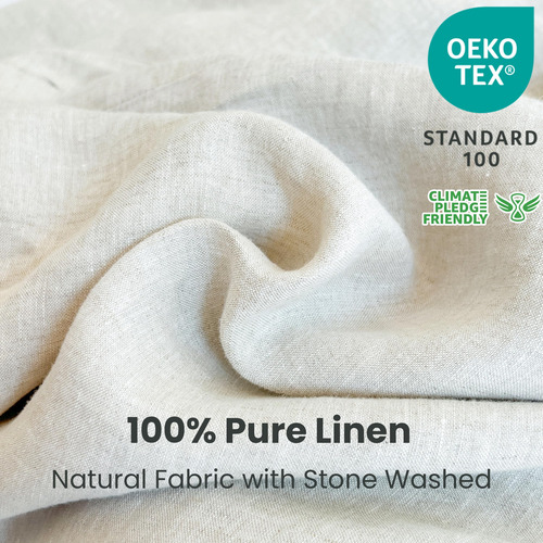 Conjunto De Capa De Edredom Simple & Opulence 100% Linho, 3