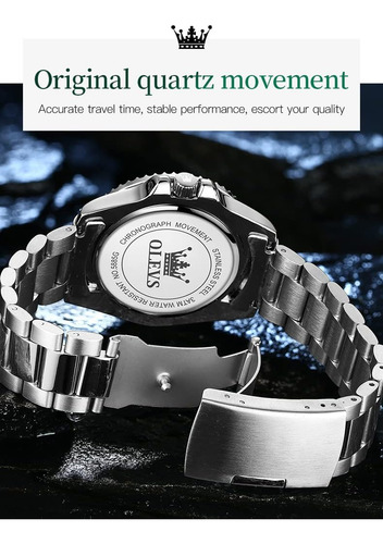Relojes De Lujo Olevs Para Hombre Big Face De Acero Inoxidab