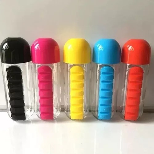 Organizador De Pastillas + Botella De Agua 600ml