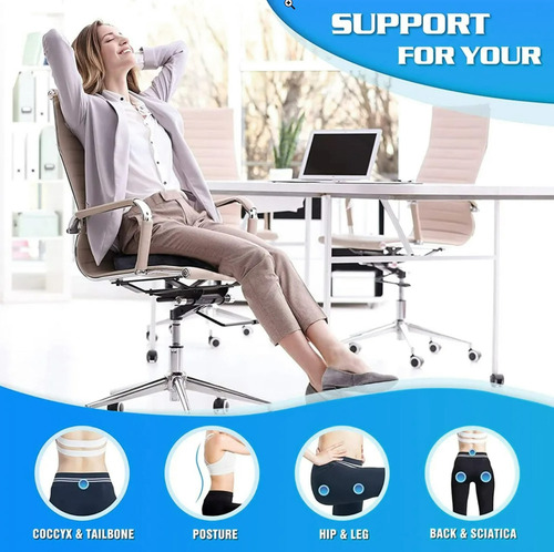 Cojín Coxis Ortopédico Premium Ergonómico Con Memory Foam