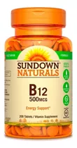 Comprar Vitamina B12 Sundown Naturals 500 Mcg Suplemento En Tabletas En Frasco De 200 Unidades
