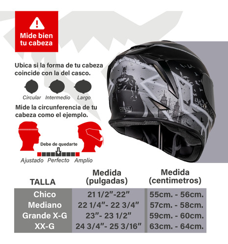 Casco Motocicleta Kov Kroon Batman Integral Certificado Ece Negro Solido L
