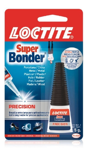 Super Bonder Loctite Precision Henkel Adhesivo Instanta 5g