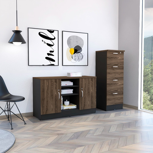 Archivador 4c Alto + Gabinete 2p Home Office