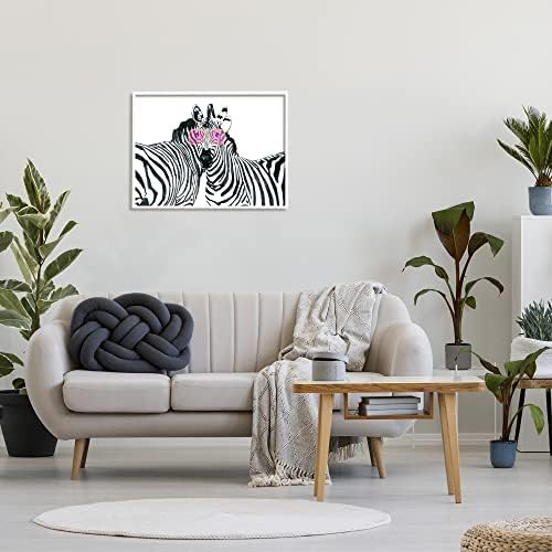 Stupell Industries Zebra Safari Animal Pair Pink Anteojos De