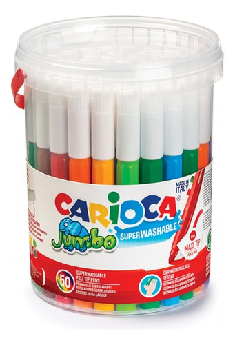 Marcadores Carioca Jumbo Pote 50 Colores