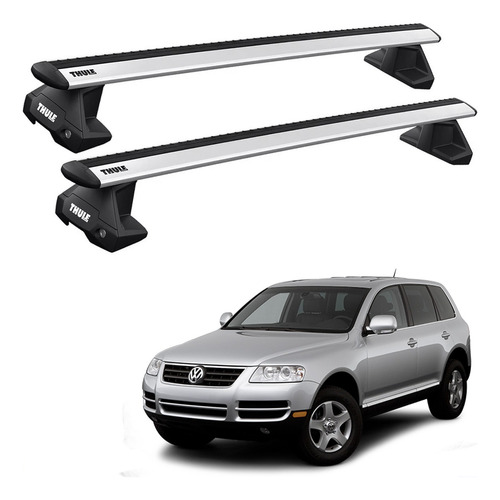 Rack De Thule Wingbar Evo Volkswagen Touareg Prata Travessa