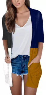 Cardigan Ligero Frente Abierto Para Mujer Manga Larga Casual