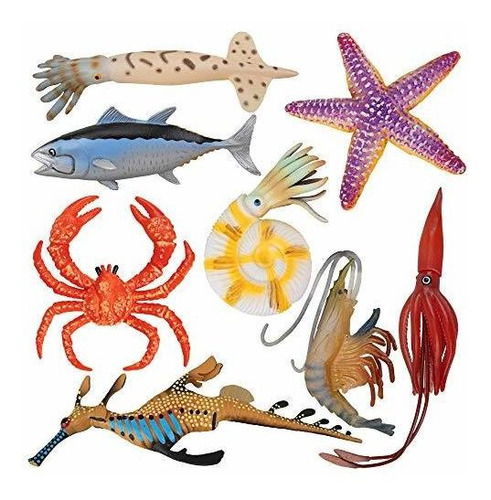Toymany - 8 Figuras De Plástico De Animales De Mar Y Océano,