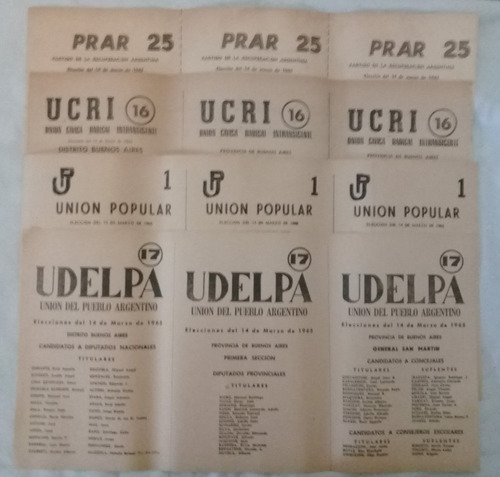 Boletas Electorales Antiguas Del 14 De Marzo De 1965.