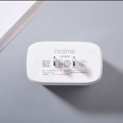 Cargador Súper Dart /vooc Para Realme 65w + Cable Usb-c Blanco