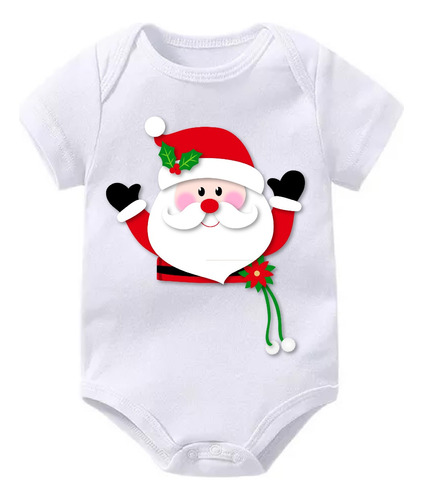 Body Papa Noel Navideño Bebé Antialérgico 100% Algodón