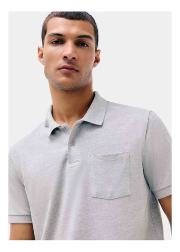 Camisa Polo Básica Masculina Em Piquet Com Bolso