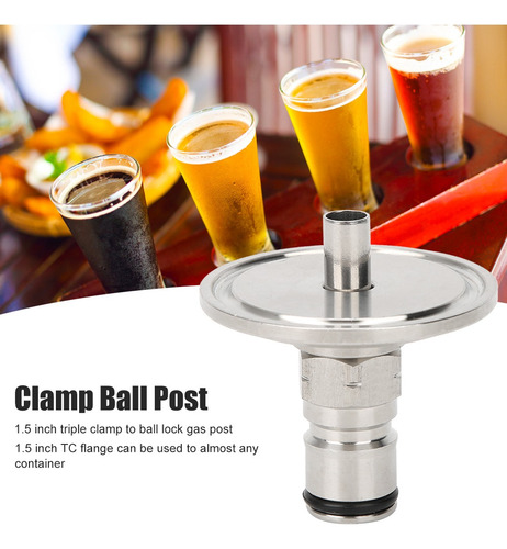 Adaptador Tri Clamp Gas Lock Post A Ball Conector Cer De 1.5